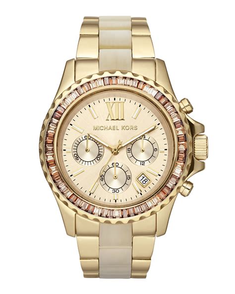 golden michael kors watch men|Michael Kors chronograph gold.